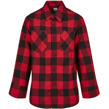 URBAN CLASSICS Checked Flanell Langarmhemd Black / Red 158-164 cm