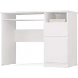 Porto Computerschreibtisch Rechts Weiss Schubladenschrank Regal Für Home Office - Weiß