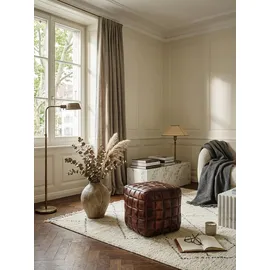 KADIMA DESIGN Sitzhocker Echtleder 39 x 41 x 39 cm Braun