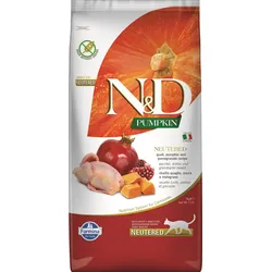FARMINA N&D WACHTEL, KÜRBIS & GRANATAPFEL FÜR KASTRIERTE KATZEN ADULT 5 kg