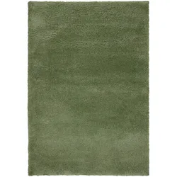 Strapazierfähiger & Kuscheliger Hochflor-Teppich `Lyne`. Farbe: Grün, 120x170 cm | Kadima Design
