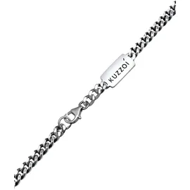 KUZZOI Halskette Herren Panzerkette Kompass 925 Silber schwarz 60