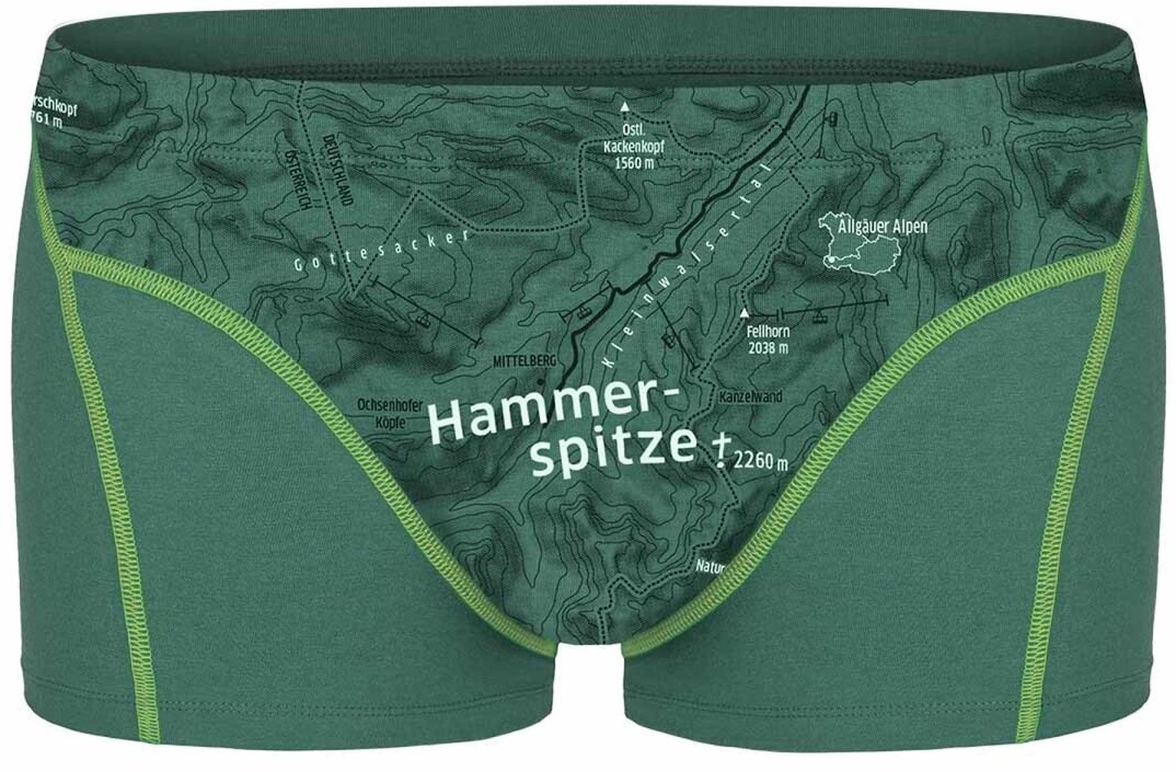 EIN SCHÖNER FLECK ERDE Herren Boxershorts - Shorts, Print, Bio-Baumwolle Hammerspitze (Eukalyptus) S