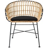 Livetastic Rattansessel, Natur, Naturmaterialien, Rattan, Füllung: Schaumstoff, rund, 57x78x57 cm, Gartenmöbel, Gartenstühle