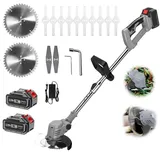 Akku Rasentrimmer, 21V Elektrischer Unkrautvernichter, 3-In-1 HöHenverstellbarer Rasenkantenschneider,Rasentrimmer Mit 3 Funktionsklingen, 2X 21V 4.0Ah, für Garden Trimmen
