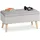 Relaxdays Sitzbank Samt 80 x 40 x 41 cm Hellgrau