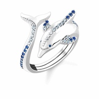 Thomas Sabo TR2384-644-1 Silberring Delfin mit Blauen Steinen, 52/16,6