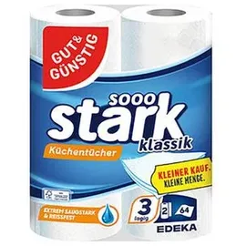 Gut&Günstig Küchenrollen stark klassik 3-lagig 2 Rollen