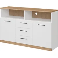 Home Affaire Sideboard »Ribe,130cm breit,80cm hoch, 6 Fächer«, Oberplatte