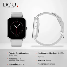 DCU TECNOLOGIC Curved Glass Pro BT 46 mm Kunststoffgehäuse grau Silikonarmband grau One Size