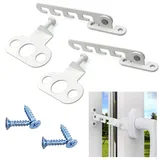 2 Stück Fensterfeststeller, Kippfensterschutz mit Zuschlagschutz, Zuschlagschutz Fensterriegel, Fenster Kipp Regler, Fensterstopper mit 4 Schrauben, zum Einstellen der Fensteröffnung Fensterstopper