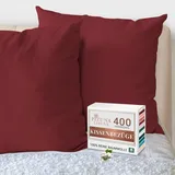Pizuna Luxuriöser Soft-Satin 2er Pack Kissenbezug 80x80 cm Rio-Rot, 400 Fadenzahl Baumwolle Quadratisch Kissenbezüge, 100% Langstapel Baumwolle Kissenbezug (Rio-Rot 80x80 cm)