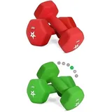 Yes4All Combo Hex Neopren Hanteln Set Gewichte für Krafttraining Yoga Pilate - Kurzhanteln 2er set, Dumbbells Set für Frauen Männer