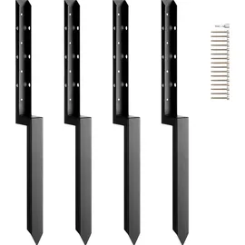 Vevor Zaunpfosten 51 x 51 mm Schwarz/Stahl