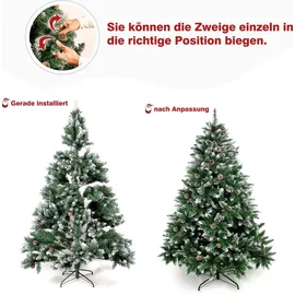 Yorbay Weihnachtsbaum Tannenbaum mit Ständer 120cm-240cm für Weihnachten-Dekoration Mehrweg (Weihnachtsbaum mit Schnee, 210cm)