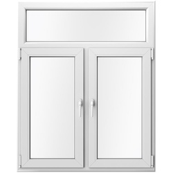 Doppelflügelfenster mit Mittelsteg, Kunststoff, aluplast IDEAL® 4000 IDEAL 4000, Weiß, 120x150 cm, individuell konfigurieren