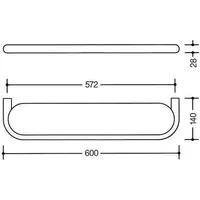 Hewi 801 Ablage 801.03.10033 600mm, Platte mattweiß, rubinrot