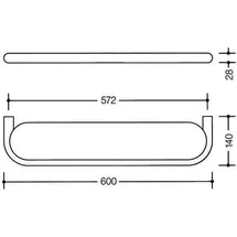 Hewi 801 Ablage 801.03.10033 600mm, Platte mattweiß, rubinrot
