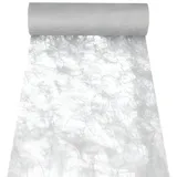 Papstar Tischläufer/Dekoband Sizoflor 25 m x 30 cm silber