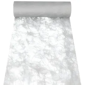 Papstar Tischläufer/Dekoband Sizoflor 25 m x 30 cm silber