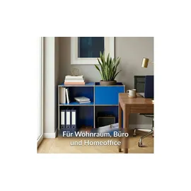 Floordirekt Metallregal 3 Ablagen 88 x 40 x 65 cm blau