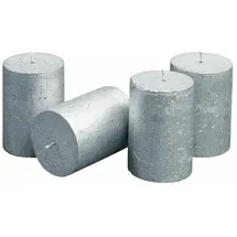 Loberon Mirabeau Stumpenkerze 4 St. silber