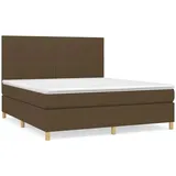 vidaXL Boxspringbett mit Matratze Dunkelbraun 160x200 cm Stoff