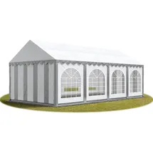 TOOLPORT Partyzelt 4 x 8 m grau/weiß