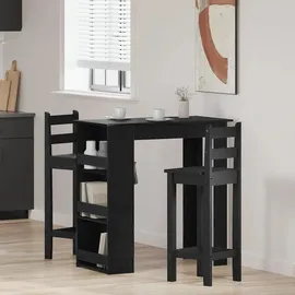 vidaXL Bartisch mit Regal 102 x 50 x 103,5 cm Schwarz