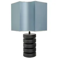 Casa Padrino Luxus Tischlampe Mattschwarz / Türkis 55 x