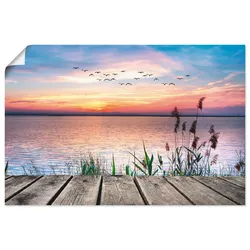 Wandbild ARTLAND "Der See in den Farben der Wolken", blau (farbe bild(er): blau), B:60cm H:40cm, Bilder, als Alubild, Outdoorbild, Leinwandbild, Poster, Wandaufkleber