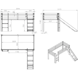 Vipack Furniture Bettschublade Pino, weiß