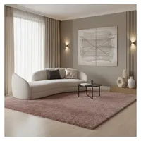 KADIMA DESIGN Teppich Waschbar Shaggy Uni Kuschelig Strapazierfähig Schlafzimmer Esszimmer Rosa 160x230 cm OEKO-TEX Gekettelt – SALZACH von Kadima Design