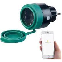 Luminea Home Control Outdoor-WLAN-Mini-Steckdose, für Alexa Siri & Google Assistant, 16 A