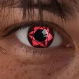 aricona Kontaktlinsen Cosplay, Rot Mangekyo Sharingan Kontaktlinsen Sharingan Star - Farbige Kontaktlinsen ohne Stärke für Karneval, Fasching, Motto-Partys und Halloween Kostüme, 2 Stück