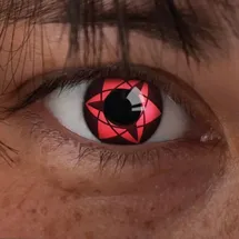 aricona Kontaktlinsen Cosplay, Rot Mangekyo Sharingan Kontaktlinsen Sharingan Star - Farbige Kontaktlinsen ohne Stärke für Karneval, Fasching, Motto-Partys und Halloween Kostüme, 2 Stück