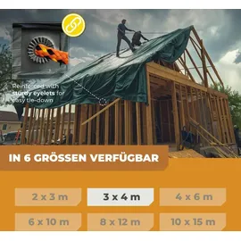 Bio Green Rainexo Abdeckplane 3 x 4 m Grün/Blau