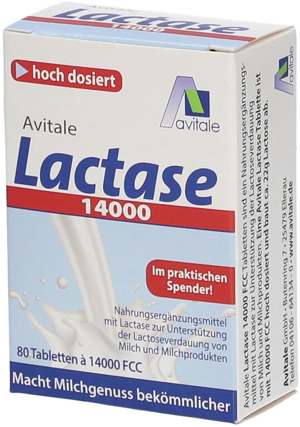 Avitale Lactase 14000 FCC Tabletten 80 St 80 St Tabletten