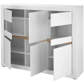 Highboard 165 x 132 x 42 cm Weiß