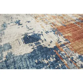 -luxor- living Luxor living Teppich Polino blau-Koralle 80x150 cm