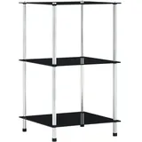 vidaXL Regal mit 3 Ablagen Schwarz 40x40x67 cm Hartglas