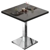 GGM Möbel Bistrotisch 60 x 60 x 75 cm Wenge/Edelstahl