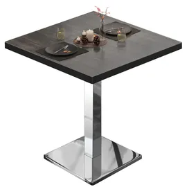 GGM Möbel Bistrotisch 60 x 60 x 75 cm Wenge/Edelstahl