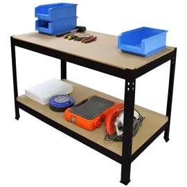 MonsterShop Werkbank Metall 100x90x60 cm schwarz