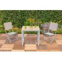 Merxx Naxos Balkonset 3-tlg. Tisch 120 x 70 cm grau