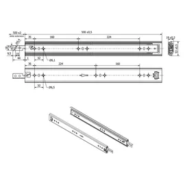SOTech VarioSlide KV2-100-H53-L500-EH Schwerlastauszug 500 mm 2 Stück