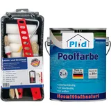 plid Acryl-Flüssigkunststoff Premium Poolfarbe Schwimmbeckenfarbe Unterwasserfarbe Poolblau Set, Schnelltrocknend blau