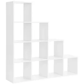 VASAGLE Bücherregal 129,5 x 29 x 129,5 cm Weiß