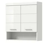 inn.furn Badezimmer Hängeschrank weiß Hochglanz 74 x 79 cm, Badschrank Shawn