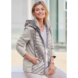 GOLDNER Kurzgröße: Steppjacke mit abnehmbarer Kapuze", in stein | Gr.: 21,